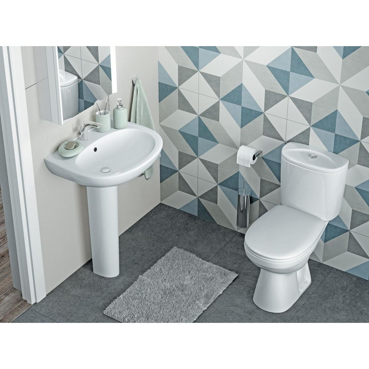 Напольный унитаз Santek Анимо, 2 режима, сиденье дюропласт, 1.WH30.2.133