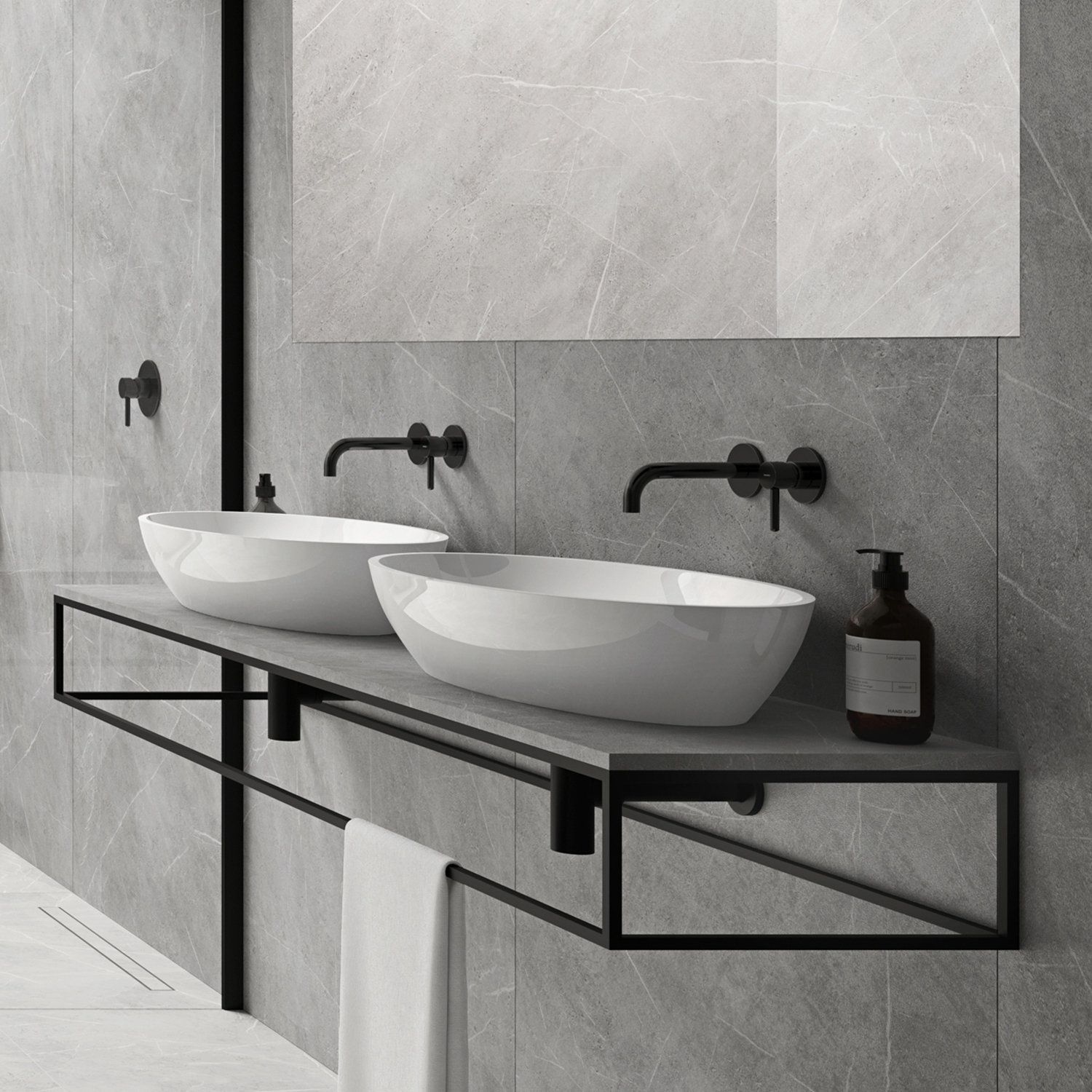 Смеситель для умывальника скрытого монтажа Omnires Y Y1215HBL