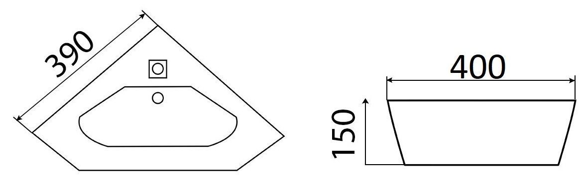 Раковина для ванной Ceramalux 55x38.5, 7012J