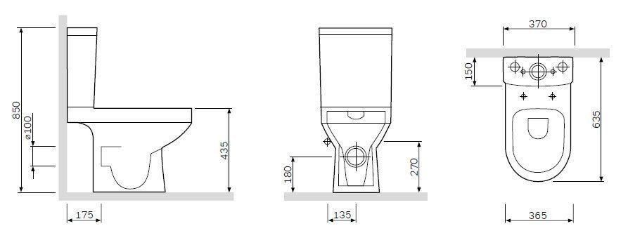 Унитаз-компакт AM.PM Spirit 2.0 FlashClean, C708600WH