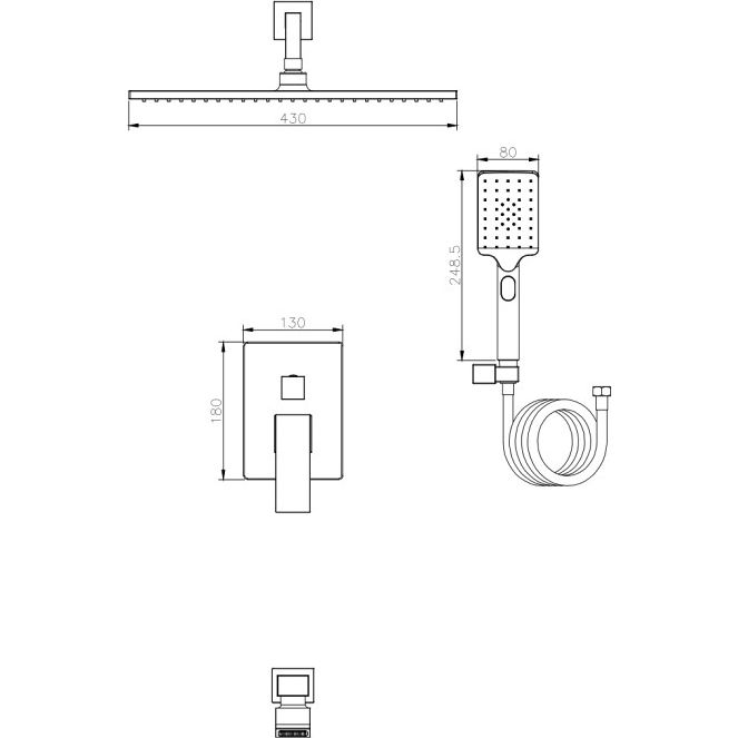 Душевая система Vivi Felice 1020 Nero Opaco