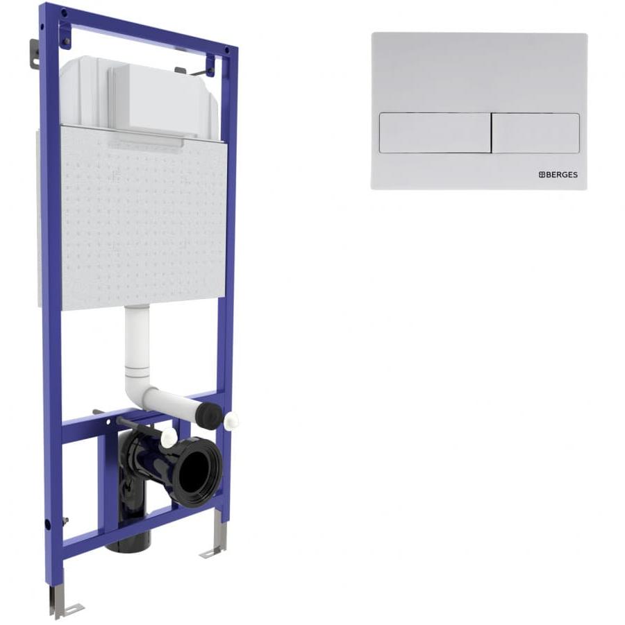 Инсталляция для скрытого монтажа Berges Novum L4 с кнопкой Soft Touch белая, 040214