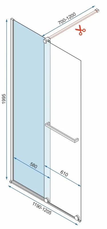 Перегородка Rea Cortis 120, REA-K7211