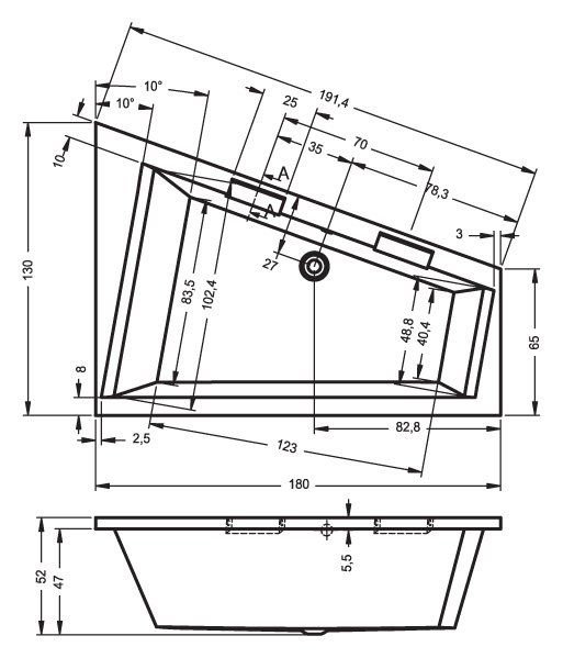 Акриловая ванна Riho Doppio L