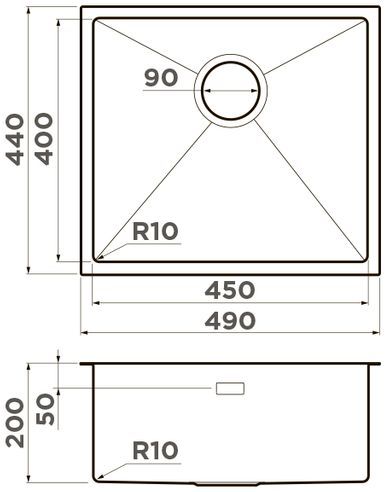 Мойка Omoikiri Taki 49-U/IF-GM, 4973524