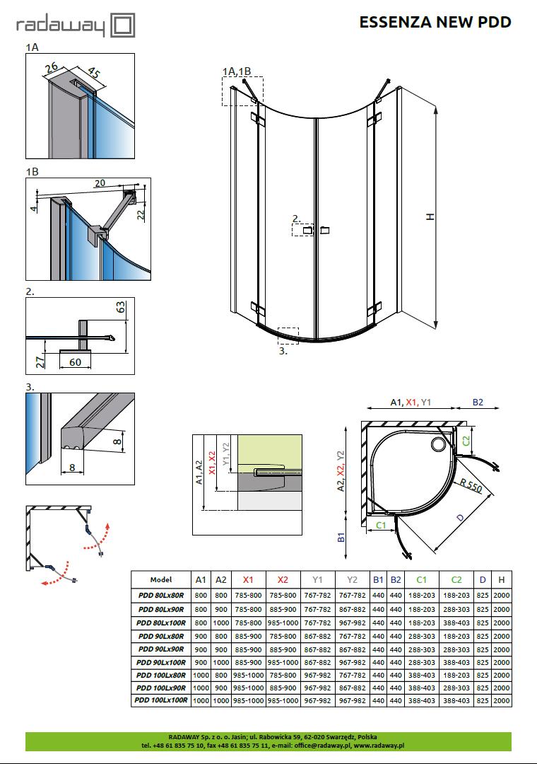 Душевая кабина Radaway Essenza New Black PDD