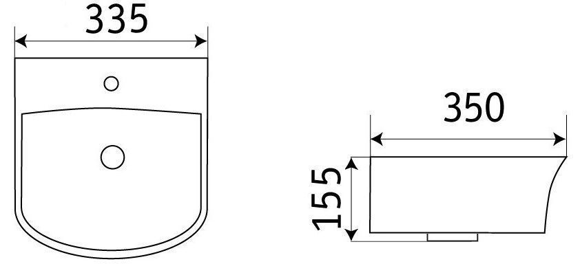 Раковина для ванной Ceramalux 35x35, 78369