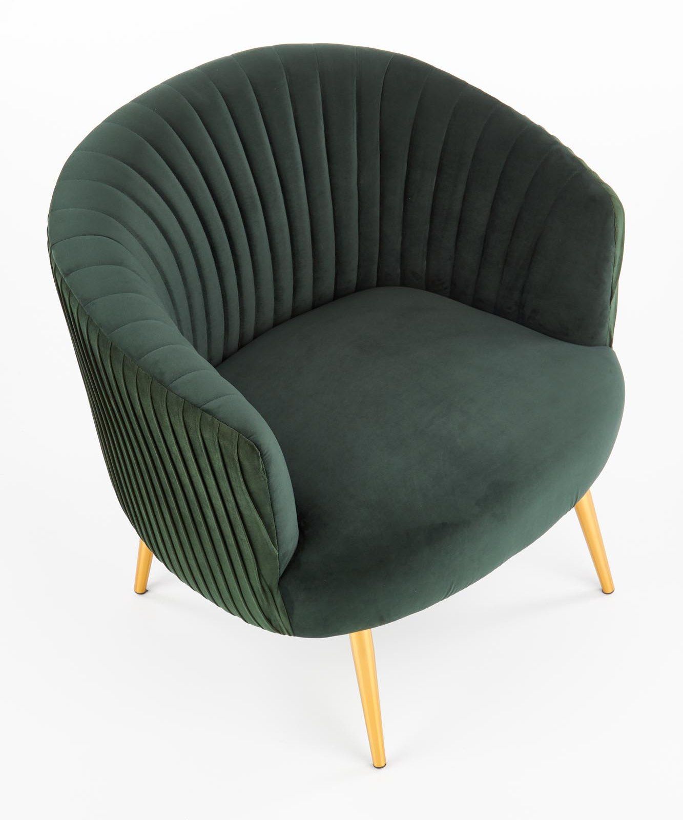 Кресло Halmar Crown темно-зеленый/золотой, V-CH-CROWN-FOT-C.ZIELONY