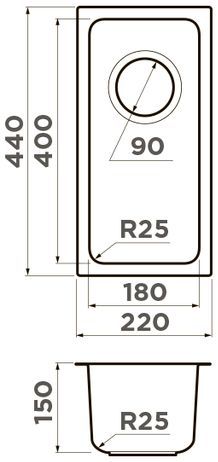 Мойка Omoikiri Tadzava 22-U-IN, 4993734