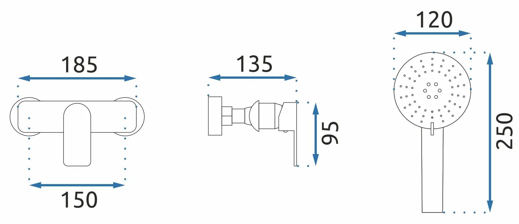 Смеситель для душа Rea Bloom Black/Gold, REA-B9938