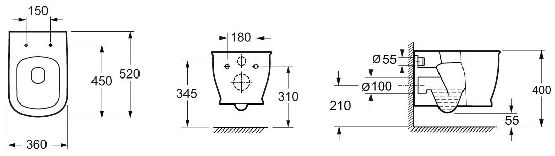 Унитаз подвесной безободковый Belbagno Prado, BB10150CH