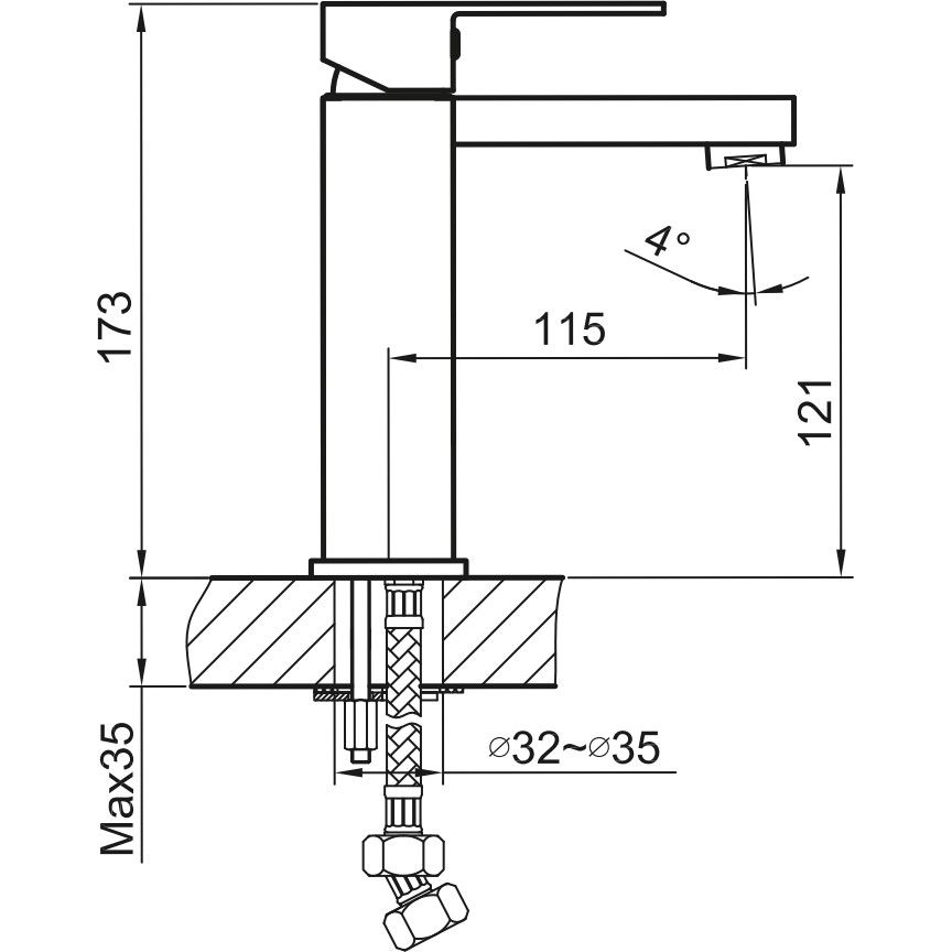 Смеситель для раковины Ahti Hamina Black, HA201001