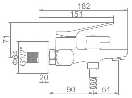 Смеситель для ванны Ledeme L3275