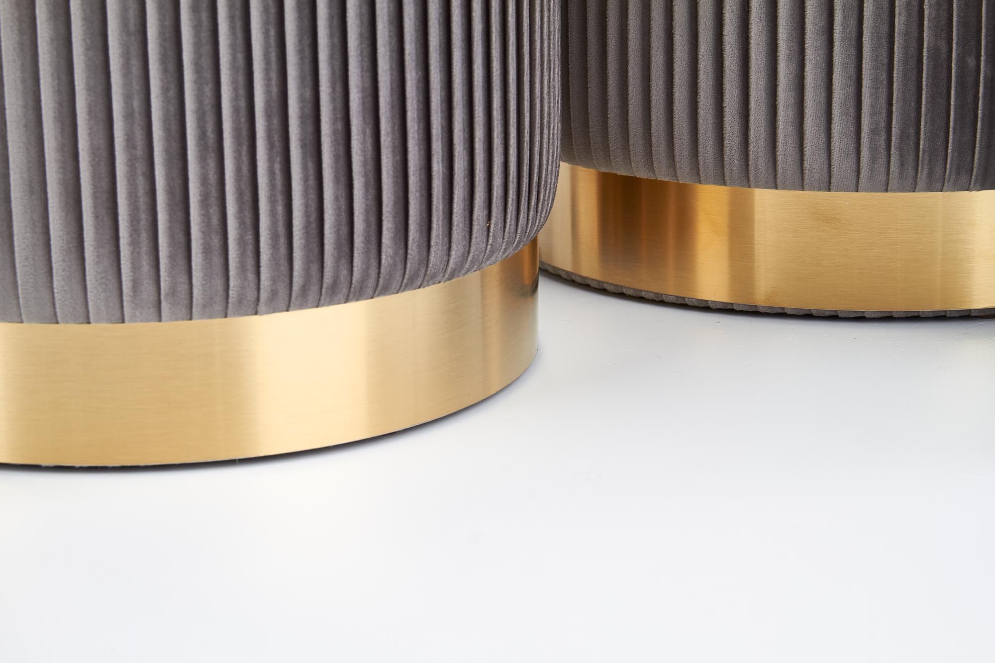 Комплект Halmar Monty (2 пуфа) серый/золотой, V-CH-MONTY-PUFA-POPIEL