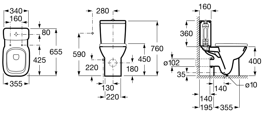 Унитаз напольный Roca Debba, 734299700Y