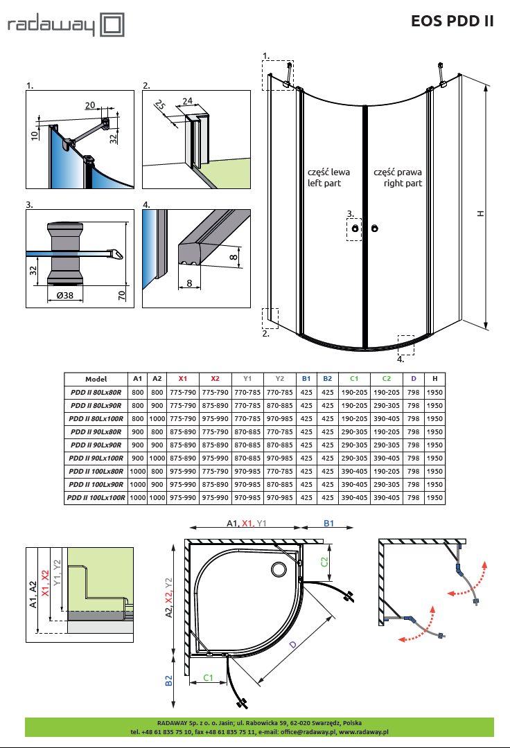 Душевая кабина Radaway Eos PDD II