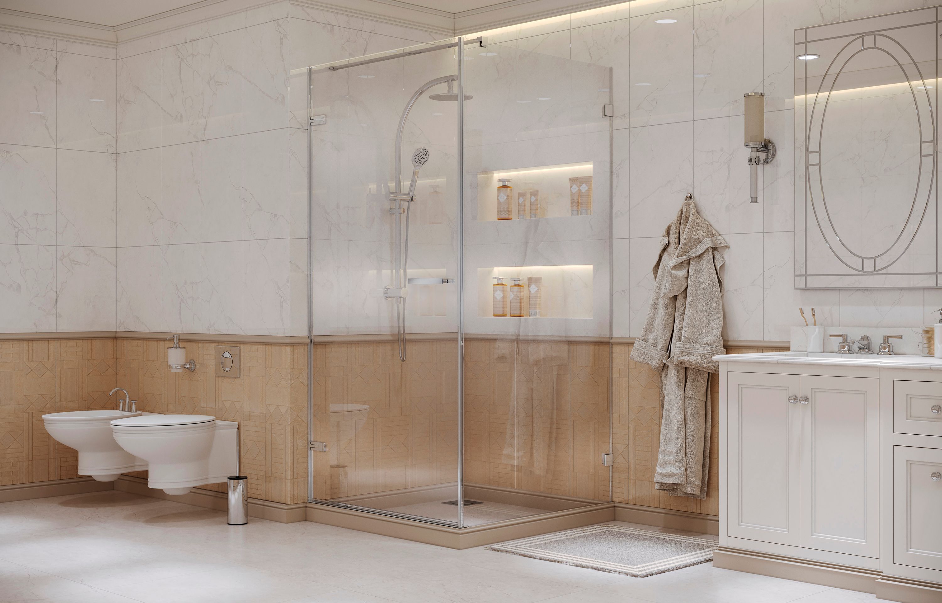 Квадратное душевое ограждение Ambassadro Amber 10011102L