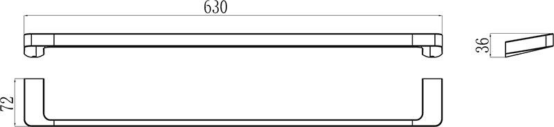 Полотенцедержатель 63 см Ravak 10° TD 310.00, X07P325