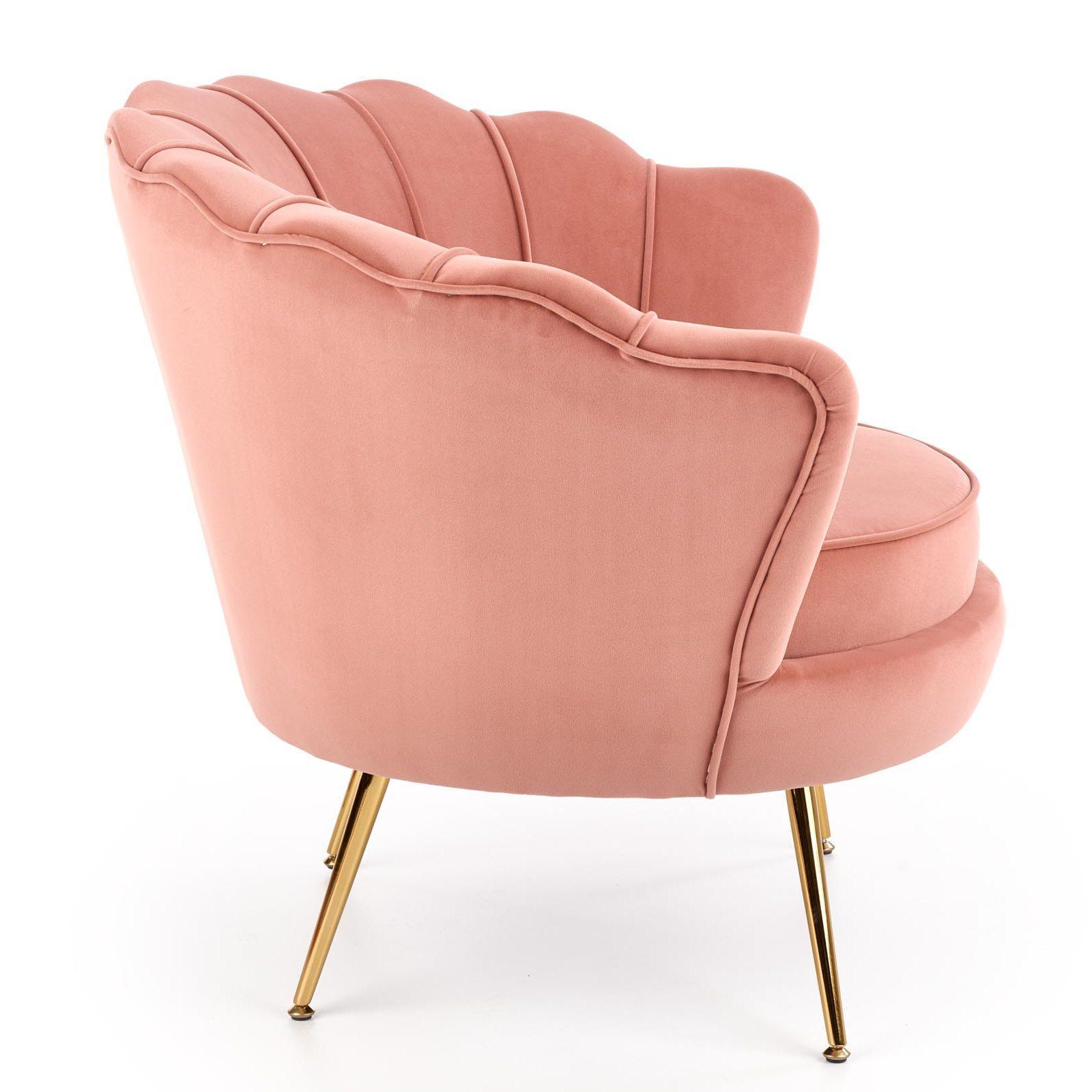 Кресло Halmar Amorinito светло-розовый/золотой, V-CH-AMORINITO-FOT-J.ROZOWY