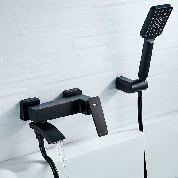 Смеситель для ванны черный Ledeme L3178B