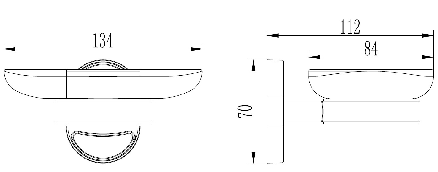 Мыльница навесная стеклянная Ledeme L1902