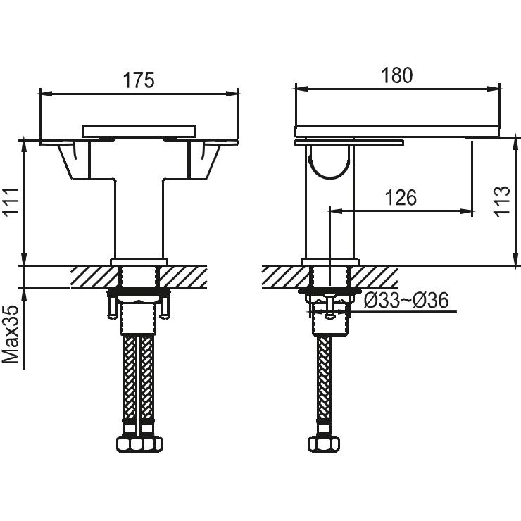 Смеситель для раковины двухвентильный Ahti Naantali (каскадный), NT204001