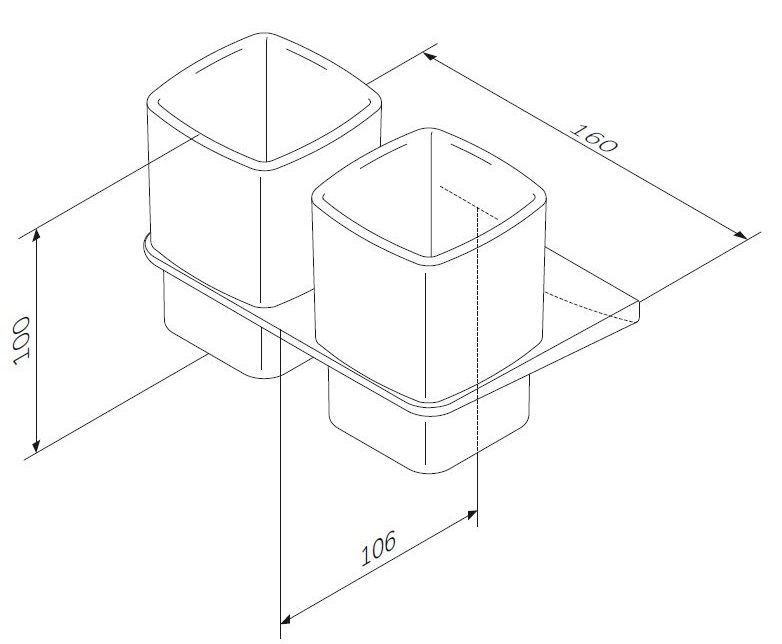 Двойной стеклянный стакан с настенным держателем AM.PM Inspire 2.0, A50A343400
