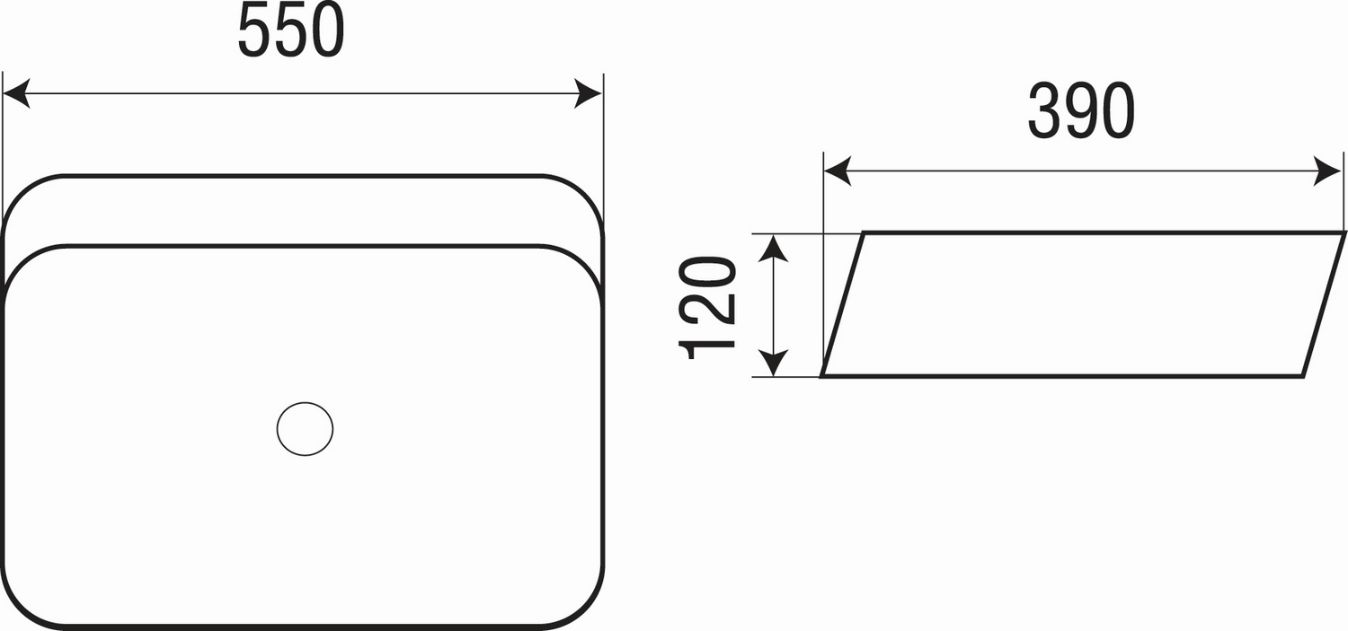 Раковина накладная WeltWasser ELBACH 2243 55x39