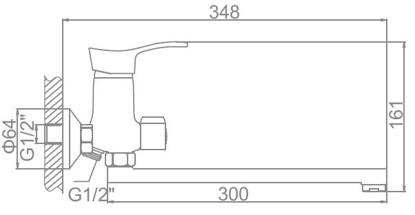 Смеситель для ванны Ledeme L2214