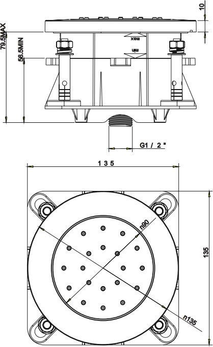 Форсунка боковая встроенная Omnires, S29CR
