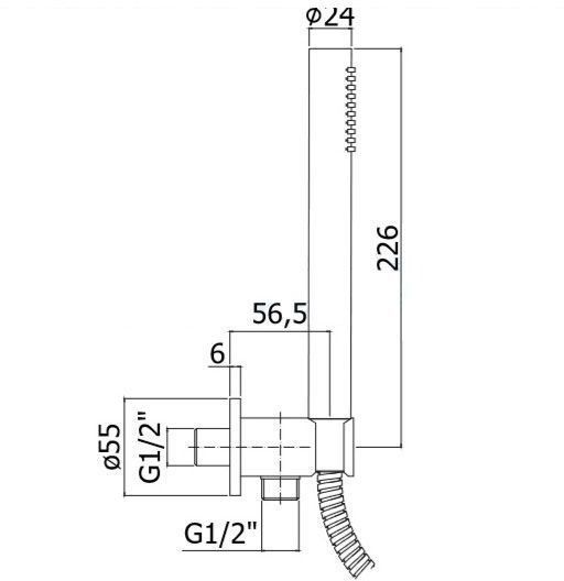 Ручной душ с креплением Paffoni Light нержавеющая сталь, ZDUP094ST