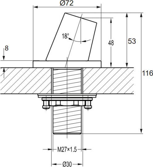 Переходник-держатель душевой лейки для ванны Omnires, H14GL