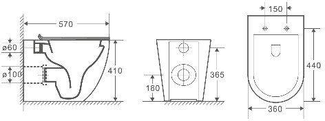 Унитаз приставной WeltWasser MERZBACH 002 GL-WT