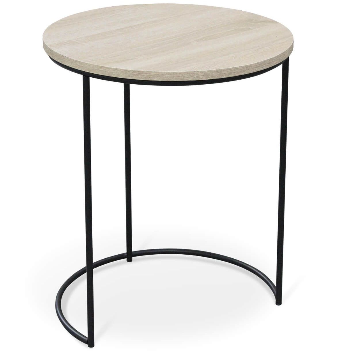 Столик журнальный Sheffilton SHT-CT7 дуб беленый/черный муар, 190222