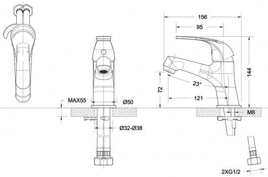 Смеситель для умывальника Bravat Fit F1135188CP