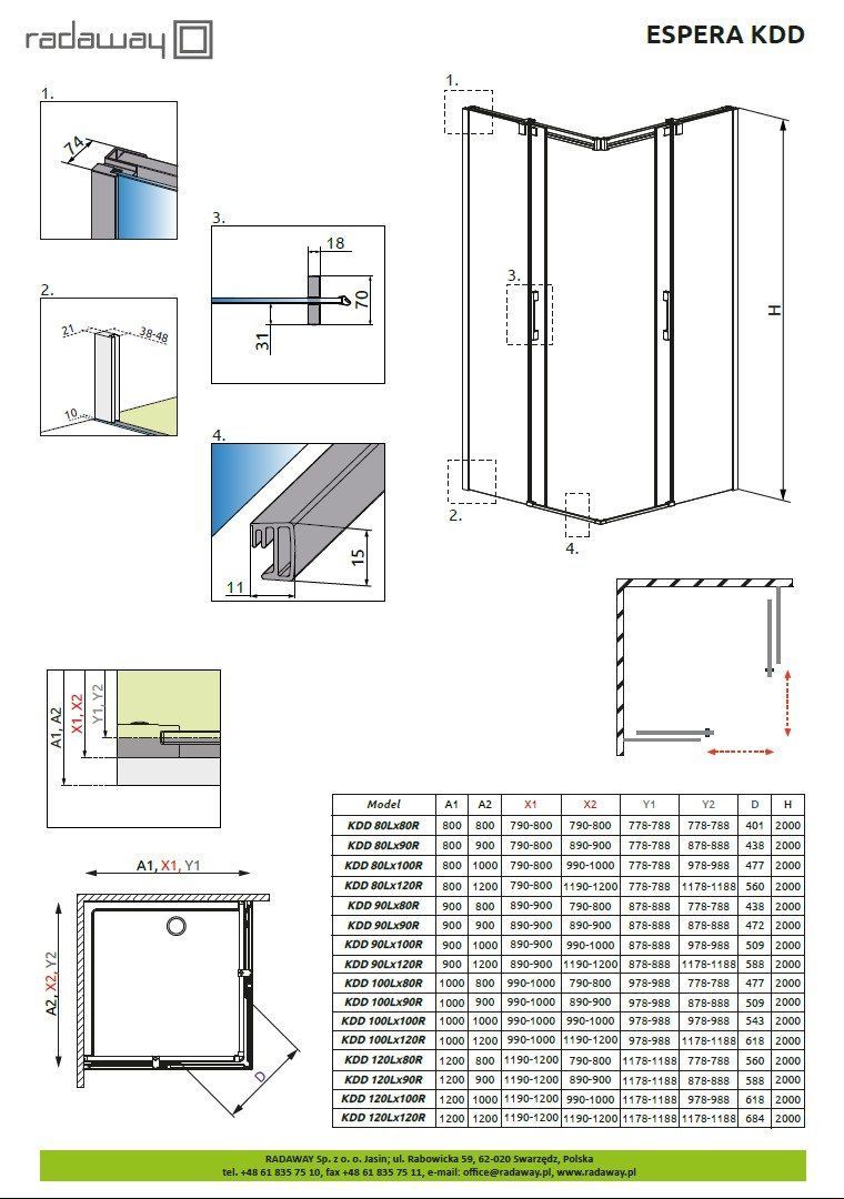 Душевая кабина Radaway Espera KDD