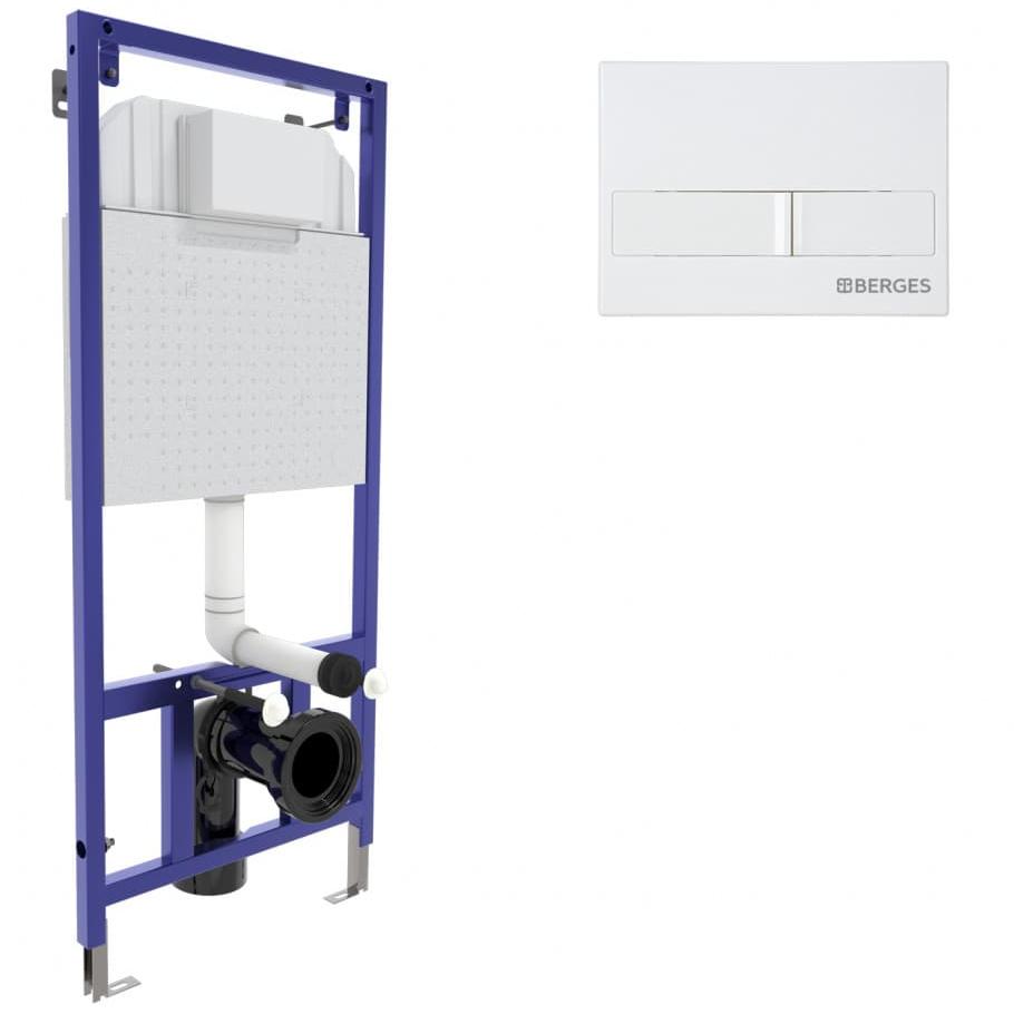 Инсталляция для скрытого монтажа Berges Novum L1 с кнопкой белая, 040211