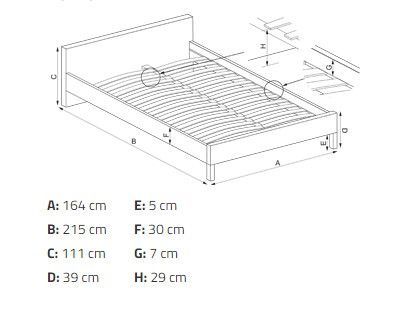Кровать Halmar Evora бежевый 160/200, V-CH-EVORA-LOZ