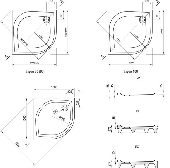 Поддон Ravak Elipso LA