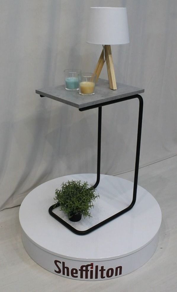 Столик журнальный Sheffilton SHT-CT9 бетон Чикаго светлый/черный муар, 205155
