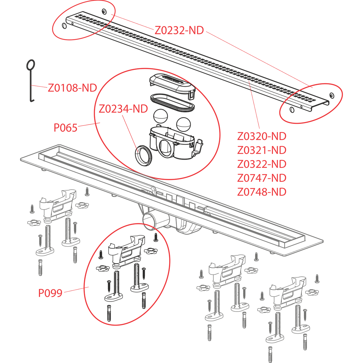 Водоотводящий желоб Alcaplast APZ9