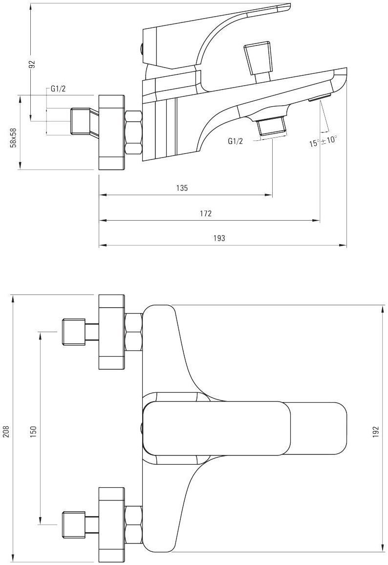 Смеситель для ванной Deante Hiacynt Bianco, BQH_A10M