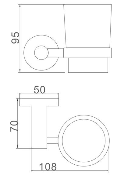 Стакан одинарный (черный) Ledeme L71706B