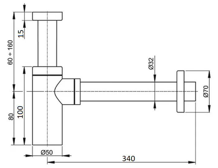 Сифон CeramaLux, RD015