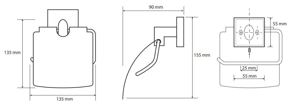 Держатель для туалетной бумаги с крышкой Bemeta Beta, 132112012