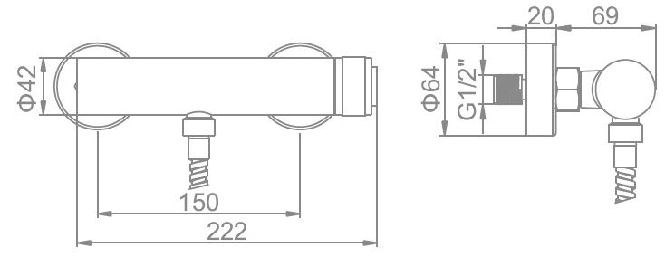 Смеситель для душа Ledeme L2076