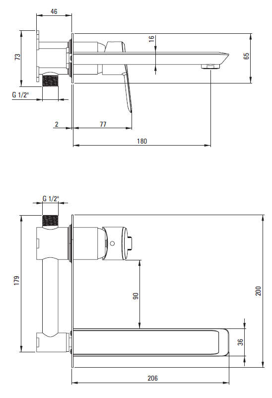 Смеситель для раковины скрытого монтажа Deante Arnika Gold, BQA_Z54L