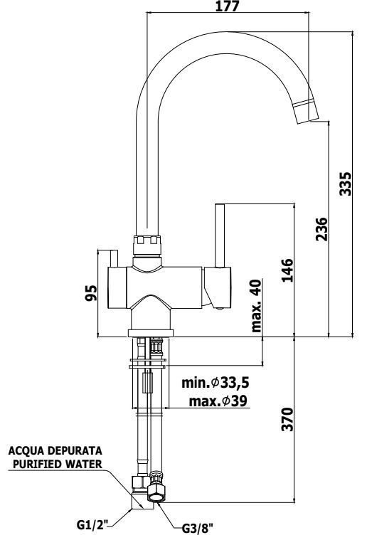 Смеситель для кухни с питьевой водой Paffoni Stiсk хром, SK190CR