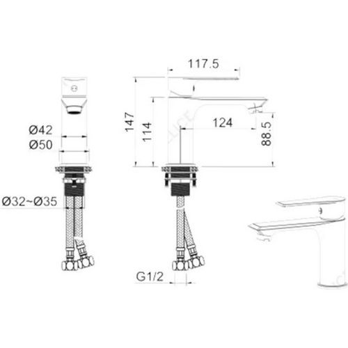 Смеситель для умывальника Vivi Felice 8030 Nero Opaco