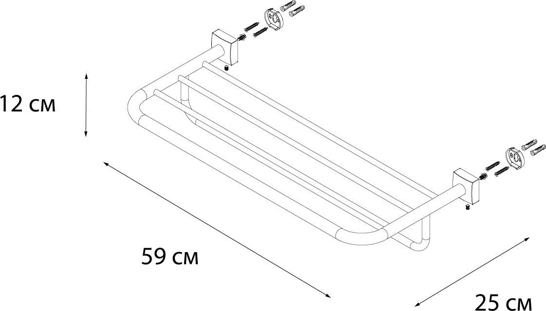 Полка для полотенец Fixsen Kvadro, FX-61315